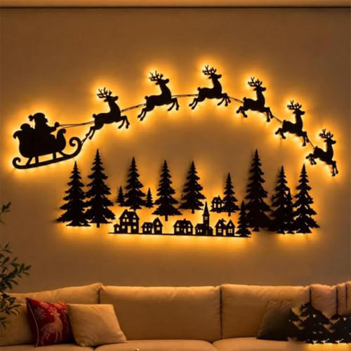 Decorazione parete natale led - decorazione,