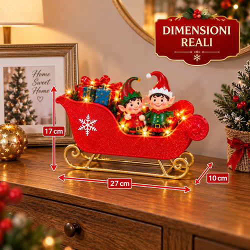 Slitta natale led - slitta,