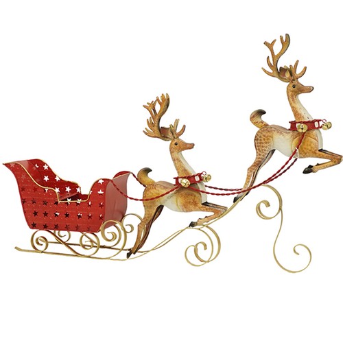 Renne con slitta rossa - renne,